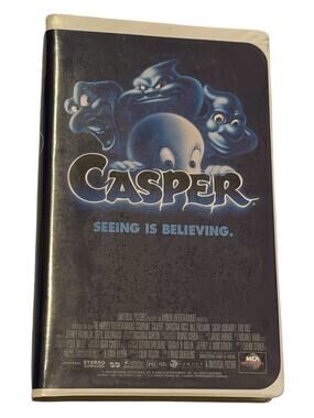 Casper VHS 1995 MCA Universal Clamshell Tape Label‎ Damage Name Written READ